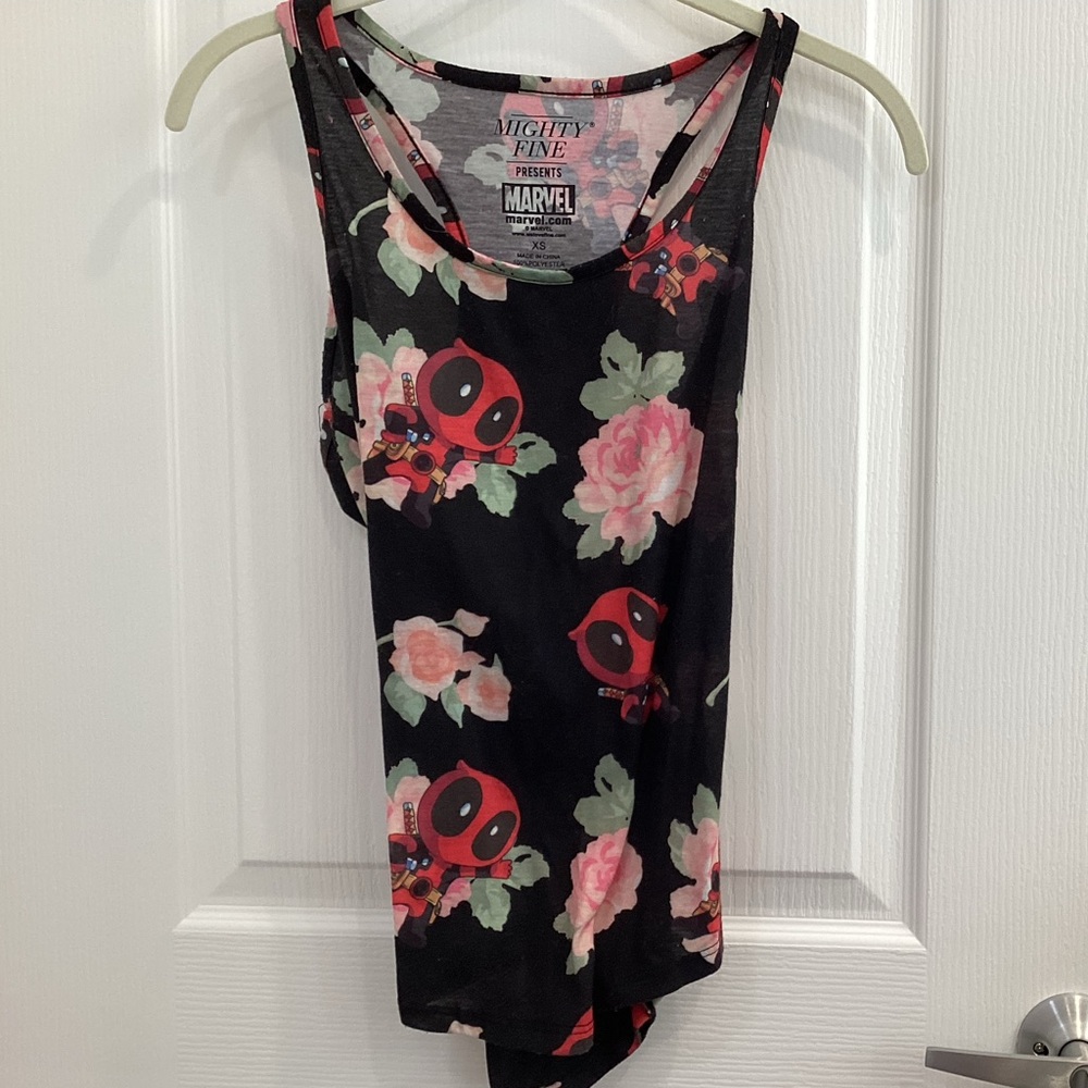 Marvel Black and Red Floral Tank Top